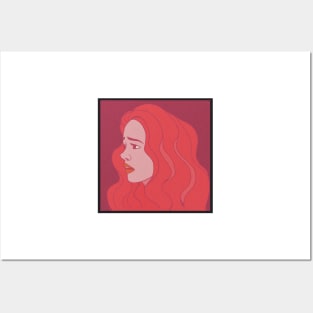 Sad girl red Posters and Art